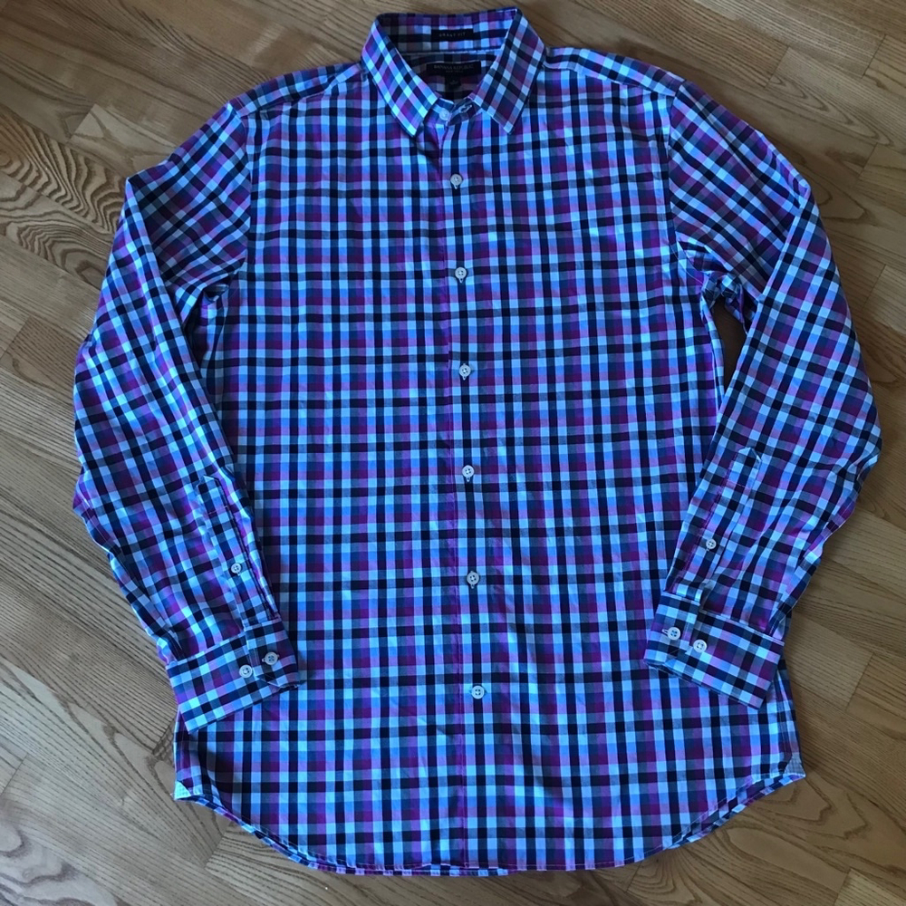 Mens Banana Republic Shirt pink button down long sleeve 16-16.5 mens size large